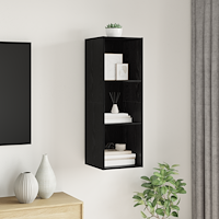 vidaXL TV-bänkset Svart Ek 37 x 37 x 107 cm Konstruerat trä