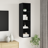 vidaXL TV-bänkset Svart Ek 37 x 37 x 142,5 cm Konstruerat trä