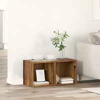 vidaXL TV-bänkset 2 pcs Gammalt trä 37 x 35 x 37,5 cm Konstruerat trä