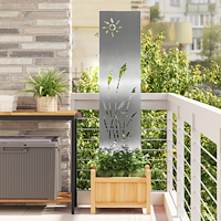 vidaXL Trädgårds integritetsskärm Silver 32 x 140 cm Rostfritt stål