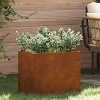 vidaXL Trädgårdsplanterare Brun 50 x 32 x 40 cm Väderbiten stål