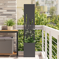 vidaXL Trädgårdsplanterare med dekorativ panel Svart 32 x 140 cm