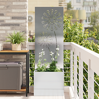 vidaXL Trädgårdsplanterare med dekorativ panel Silver 50 x 140 cm