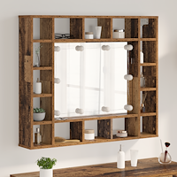 vidaXL Spegelskåp Gammalt trä 91 x 15 x 76.5 cm Konstruerat trä