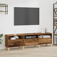 vidaXL TV-skåp med låda Gammalt trä 150 x 30 x 45 cm Konstruerat trä