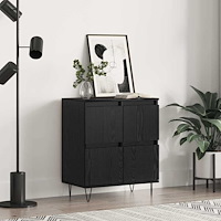 vidaXL Sideboard Svart 60 x 35 x 70 cm Konstruerat trä