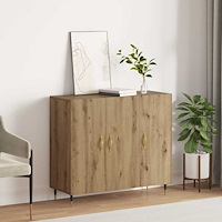vidaXL Sideboard med lagring med dörr Brun 90 x 34 x 80 cm Konstruerat trä