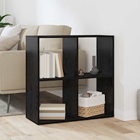 vidaXL Bokskåp Svart ek 69.5 x 29 x 69.5 cm Konstruerat trä