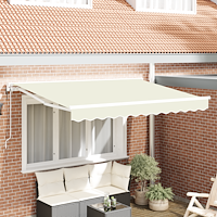 vidaXL Utfällbar markis Kräm 250x200 cm tyg