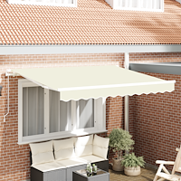vidaXL Utfällbar markis Kräm 250 x 200 cm Polyester och aluminium