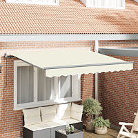 vidaXL Utfällbar markis Kräm 250 x 200 cm Polyester och aluminium