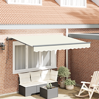 vidaXL Utfällbar markis Kräm 250 x 200 cm Polyester och aluminium