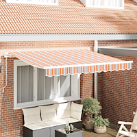 vidaXL Utfällbar markis Flerfärgad rand 250 x 200 cm