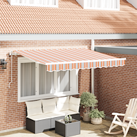 vidaXL Utfällbar markis Flerfärgad rand 250 x 200 cm