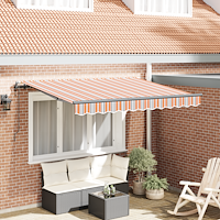 vidaXL Utfällbar markis Flerfärgad rand 250 x 200 cm