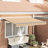 vidaXL Utfällbar markis Gul och Grå 250 x 200 cm tyg