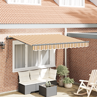 vidaXL Utfällbar markis Gul och Grå 250 x 200 cm tyg