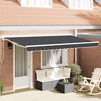 vidaXL Utfällbar markis Antracit 400x200 cm tyg