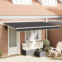 vidaXL Utfällbar markis Antracit 400 x 200 cm Polyester och aluminium