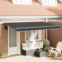 vidaXL Utfällbar markis Antracit 400 x 200 cm Polyester och aluminium