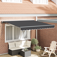 vidaXL Utfällbar markis Antracit 350x250 cm tyg