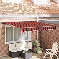 vidaXL Utfällbar markis Orange och Brunt 350x250 cm tyg
