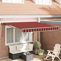 vidaXL Utfällbar markis Orange och Brunt 350x250 cm tyg