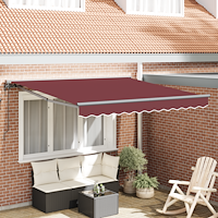 vidaXL Utfällbar markis Burgunder Röd 350x250 cm tyg