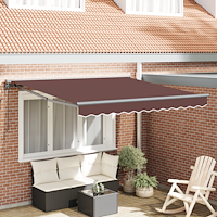 vidaXL Utfällbar markis Brun 350x250 cm tyg