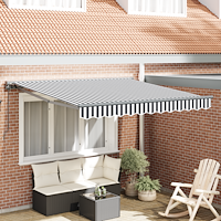 vidaXL Utfällbar markis Antracit och vitt 350x250 cm tyg