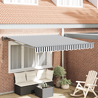 vidaXL Utfällbar markis Antracit och vitt 350x250 cm tyg