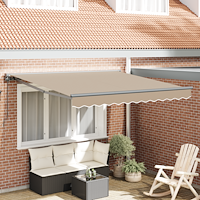 vidaXL Utfällbar markis Beige 350x250 cm tyg