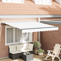 vidaXL Utfällbar markis Vit 350x250 cm tyg