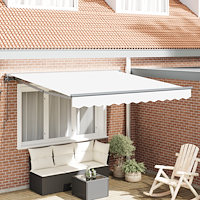 vidaXL Utfällbar markis Vit 350x250 cm tyg
