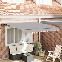 vidaXL Utfällbar markis Ljusgrå 350x250 cm tyg