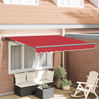 vidaXL Utfällbar markis Röd 350x250 cm tyg