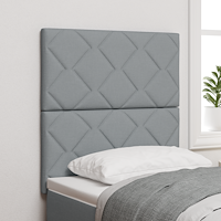 vidaXL Sänggavel Argyle med huvudgavel Ljusgrå 80 cm Polyester, trä