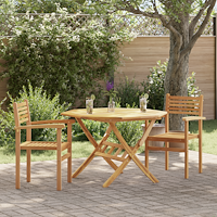 vidaXL Trädgårds stapelbara stolar 2 pcs Brun 55.5 x 55.5 x 90 cm