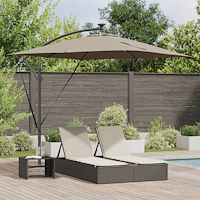 vidaXL Cantilever bananparasol Taupe 249 x 249 x 250 cm