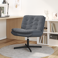 vidaXL Svängbar Avkopplingsstol Övrigt Mörkgrå 63 x 75 x 76 cm Sammet