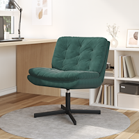 vidaXL Svängbar Avkopplingsstol Övrigt Mörkgrön 63 x 75 x 76 cm Sammet
