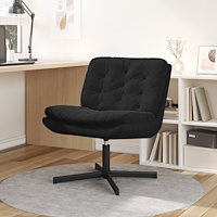 vidaXL Svängbar Avkopplingsstol med kudde Svart 63 x 75 x 76 cm Sammet