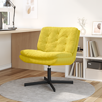vidaXL Svängbar Avkopplingsstol med kudde Gul 63 x 75 x 76 cm Sammet