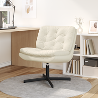 vidaXL Svängbar Avkopplingsstol med kudde Kräm 63 x 75 x 76 cm Sammet