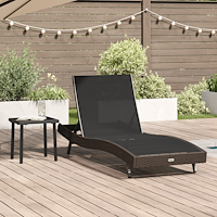vidaXL Solstol med kudde -person 2 pcs Brun 40 x 40 x 40.5 cm Poly rattan