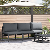 vidaXL Utomhusmöbelset med kudde med kudde 3 pcs Antracit
