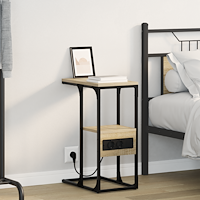 vidaXL Sängbord med låda Sonoma ek 41.5 x 26 x 60.5 cm Konstruerat trä