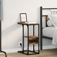 vidaXL Sängbord Rökfärgad ek 41.5 x 26 x 60.5 cm Konstruerat trä