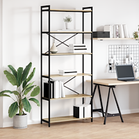 vidaXL Bokhylla Sonoma ek 80 x 30 x 188 cm Konstruerat trä