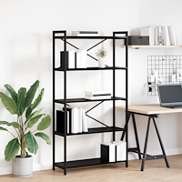 vidaXL Bokhylla Svart ek 80 x 30 x 153 cm Konstruerat trä